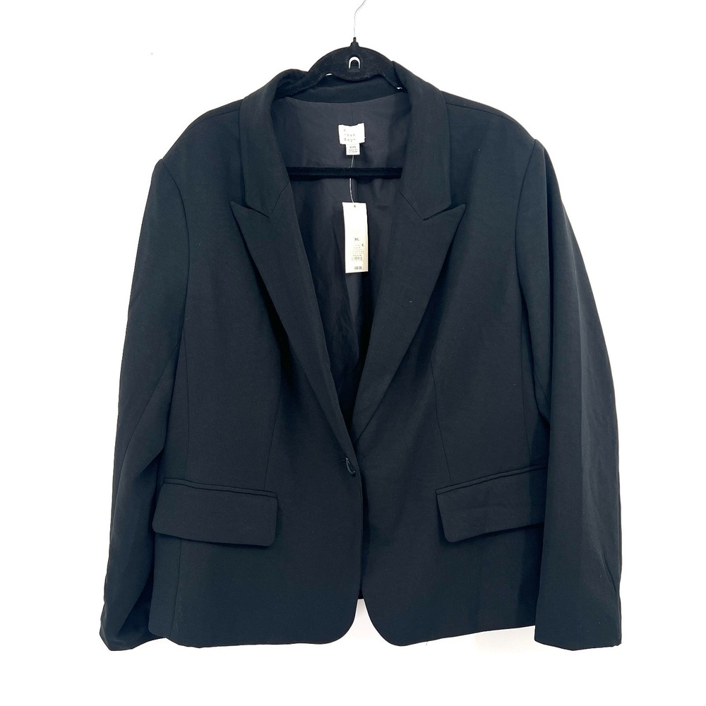 NWT A New Day single button blazer jacket black work classic chic XXL